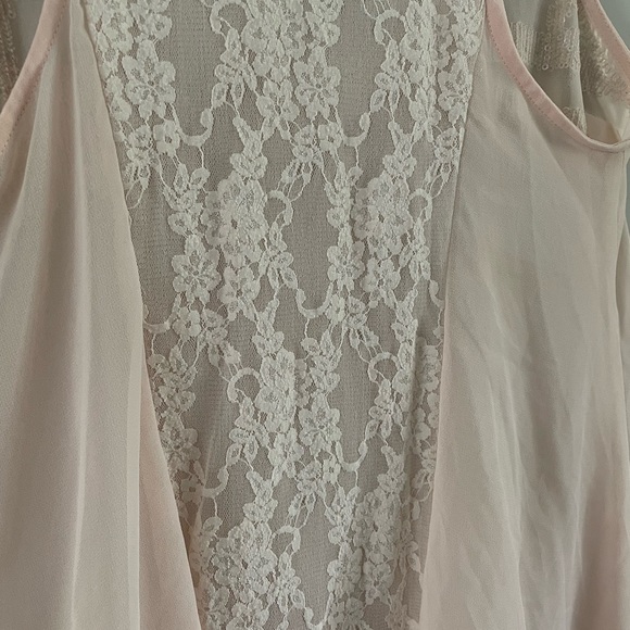 Express | Blush Sheer Chiffon Sequin Tank | Sz XS - Picture 8 of 10